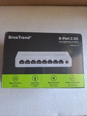 BrosTrend 8-Port 2.5G Ethernet Switch Multi-Gigabit Unmanaged Network Switch S3
